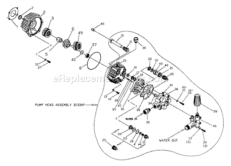 Page B Diagram and Parts List for 1173-0  Briggs and Stratton Pressure Washer